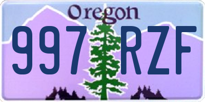 OR license plate 997RZF