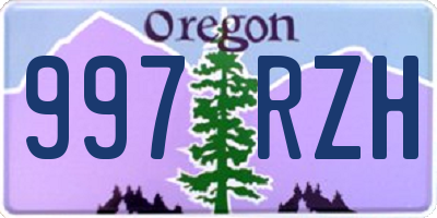 OR license plate 997RZH