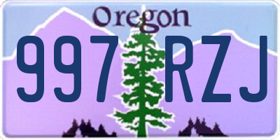 OR license plate 997RZJ
