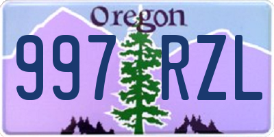 OR license plate 997RZL