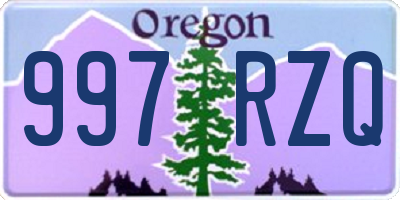 OR license plate 997RZQ