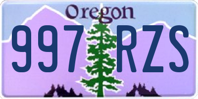 OR license plate 997RZS