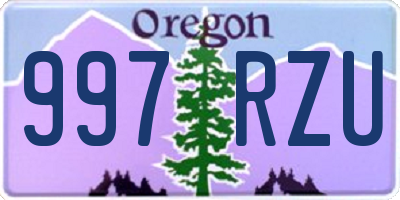 OR license plate 997RZU