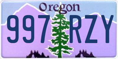 OR license plate 997RZY