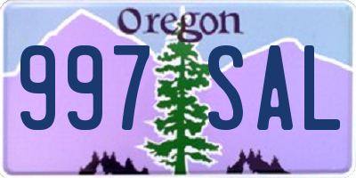 OR license plate 997SAL