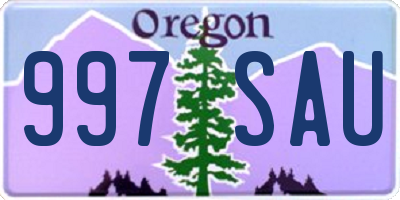 OR license plate 997SAU