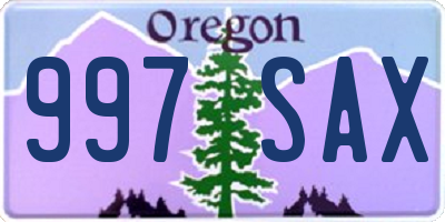 OR license plate 997SAX