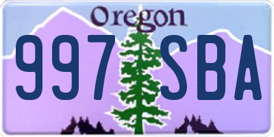 OR license plate 997SBA