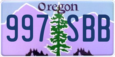 OR license plate 997SBB