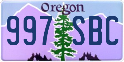 OR license plate 997SBC