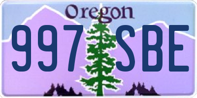 OR license plate 997SBE
