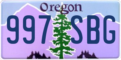 OR license plate 997SBG