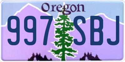 OR license plate 997SBJ