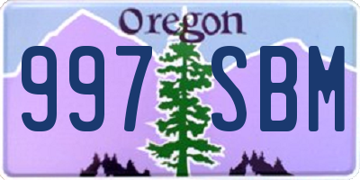 OR license plate 997SBM