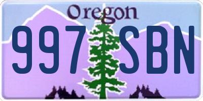 OR license plate 997SBN