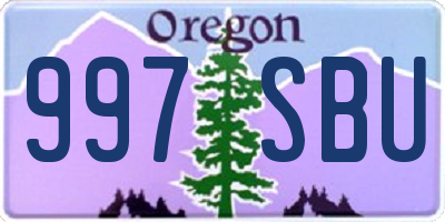 OR license plate 997SBU
