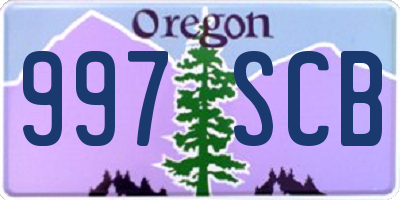 OR license plate 997SCB