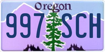 OR license plate 997SCH