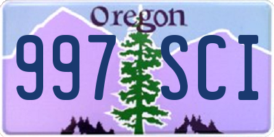 OR license plate 997SCI
