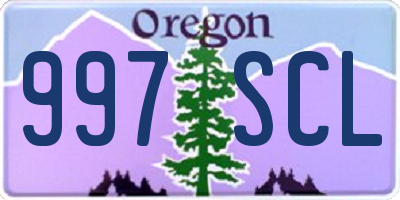 OR license plate 997SCL