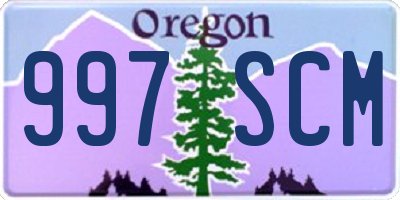 OR license plate 997SCM