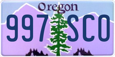 OR license plate 997SCO