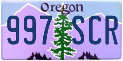 OR license plate 997SCR