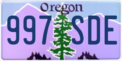 OR license plate 997SDE