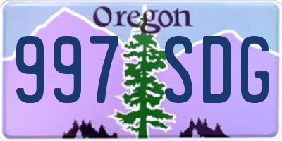 OR license plate 997SDG