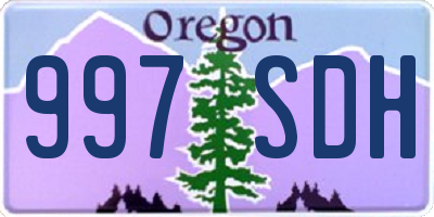 OR license plate 997SDH