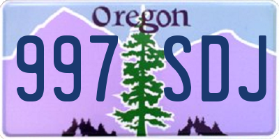 OR license plate 997SDJ