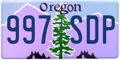 OR license plate 997SDP