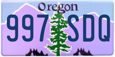 OR license plate 997SDQ