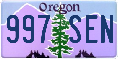 OR license plate 997SEN