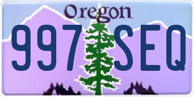 OR license plate 997SEQ