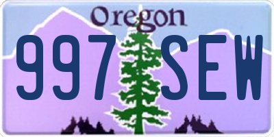 OR license plate 997SEW
