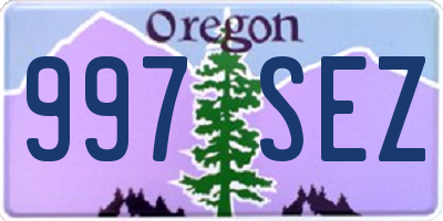 OR license plate 997SEZ