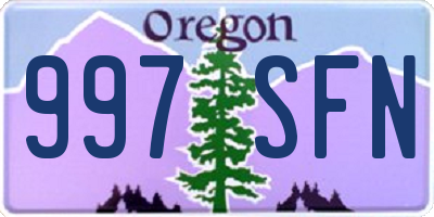 OR license plate 997SFN
