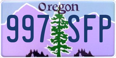 OR license plate 997SFP