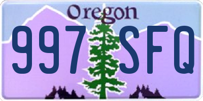 OR license plate 997SFQ