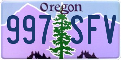 OR license plate 997SFV