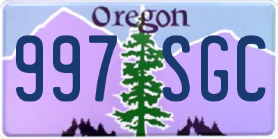 OR license plate 997SGC