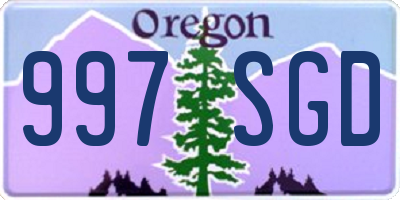 OR license plate 997SGD