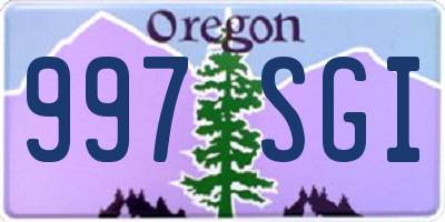 OR license plate 997SGI