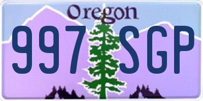 OR license plate 997SGP