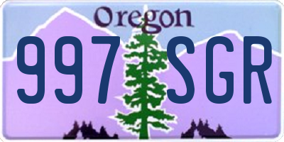 OR license plate 997SGR