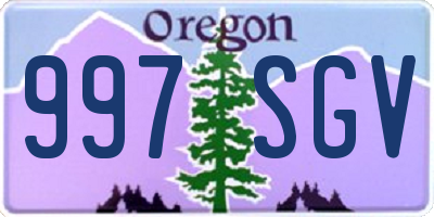 OR license plate 997SGV