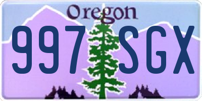 OR license plate 997SGX