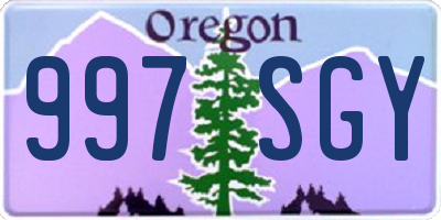 OR license plate 997SGY