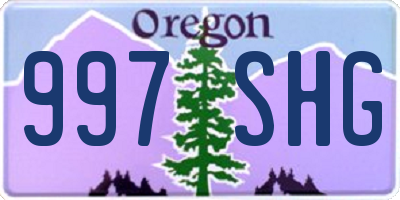 OR license plate 997SHG